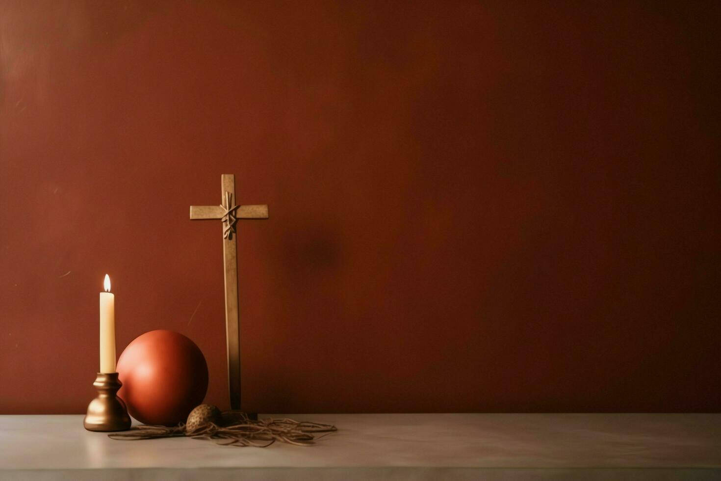 Happy good friday celebration concept with crown of thorns, bible, christian cross and copy space concept by AI Generated photo