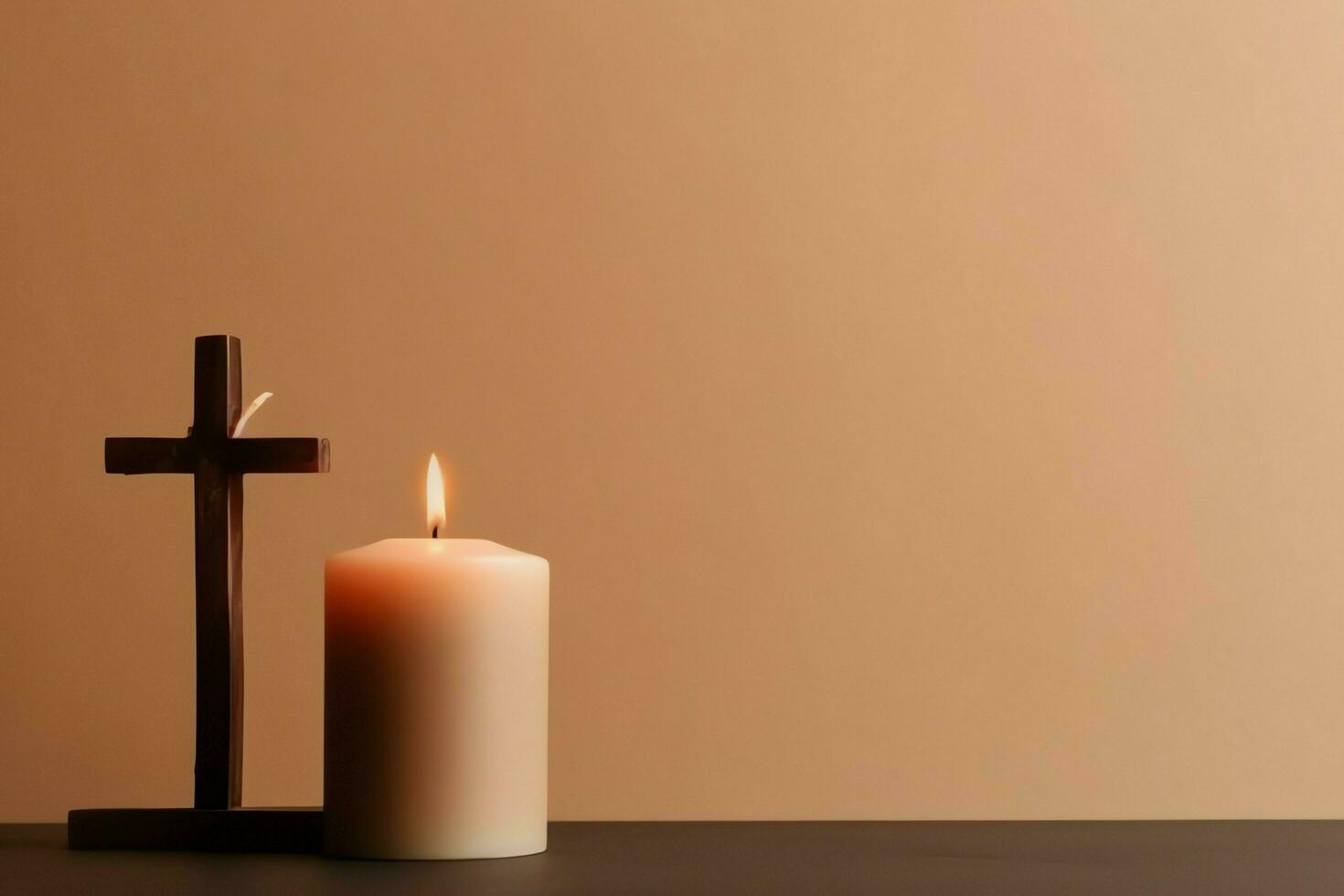 Happy good friday celebration concept with crown of thorns, bible, christian cross and copy space concept by AI Generated photo