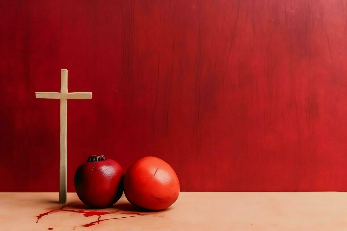 Happy good friday celebration concept with crown of thorns, bible, christian cross and copy space concept by AI Generated photo