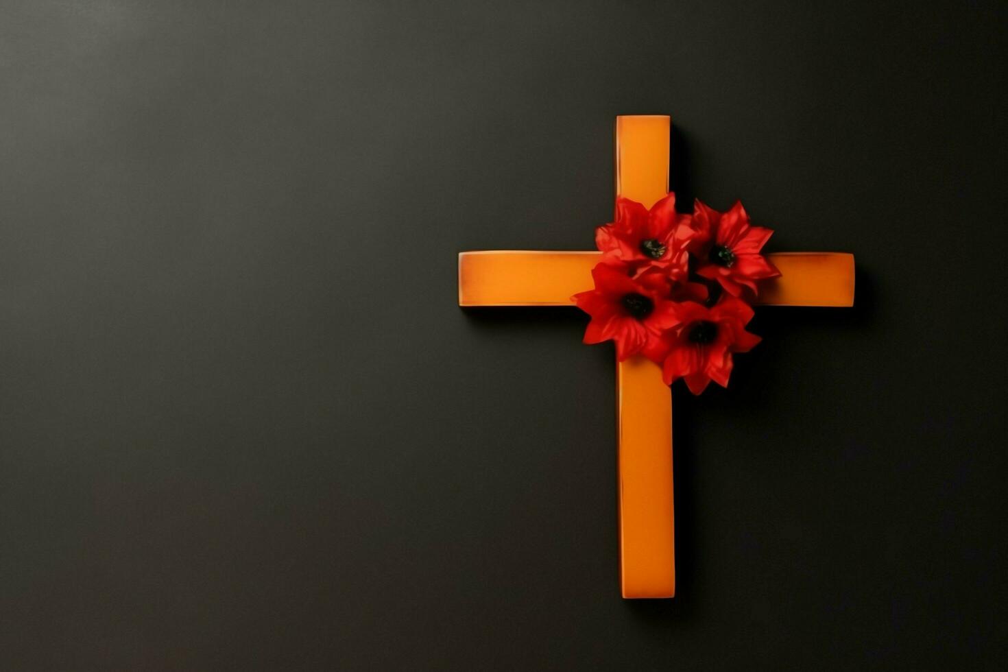Happy good friday celebration concept with crown of thorns, bible, christian cross and copy space concept by AI Generated photo