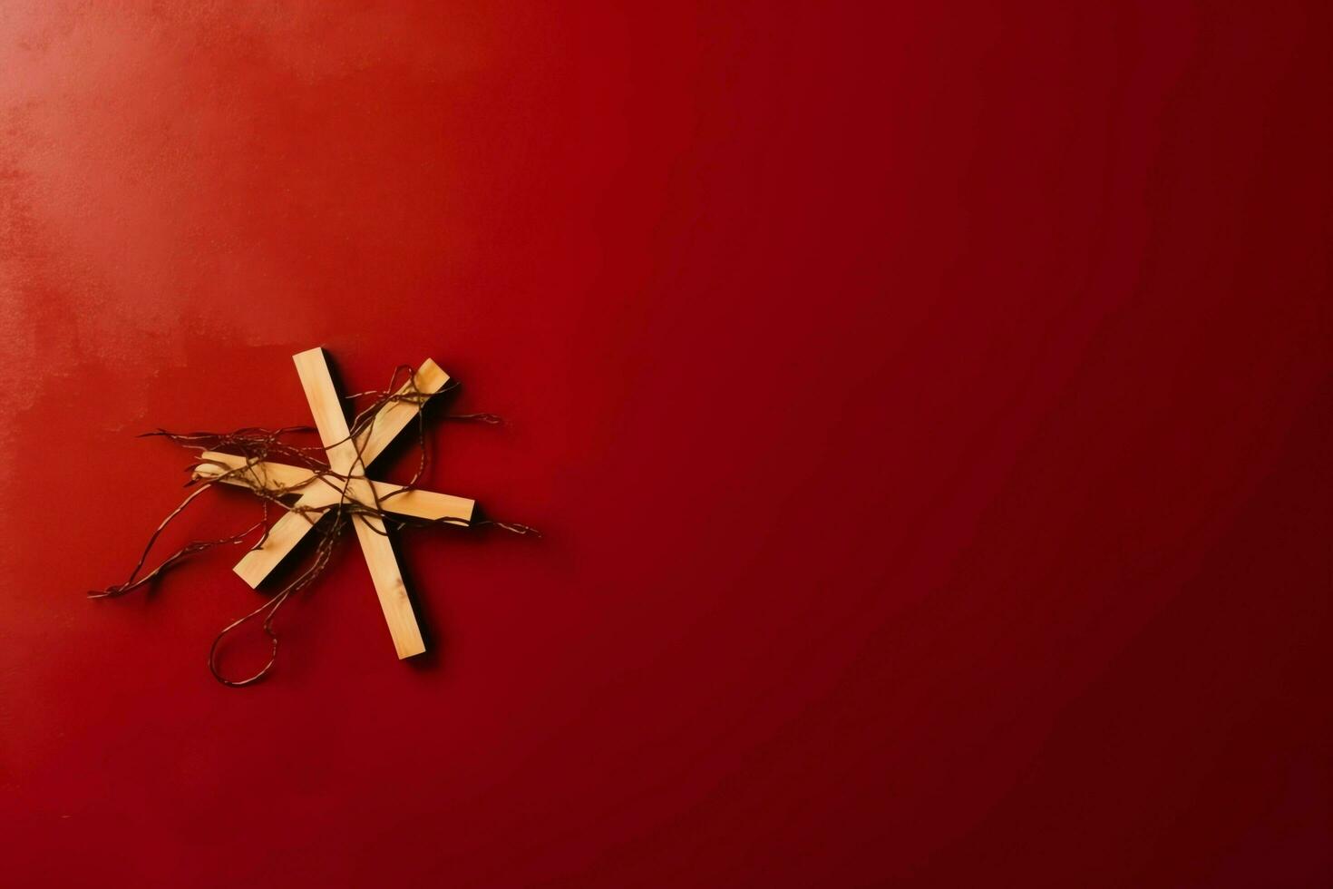 Happy good friday celebration concept with crown of thorns, bible, christian cross and copy space concept by AI Generated photo