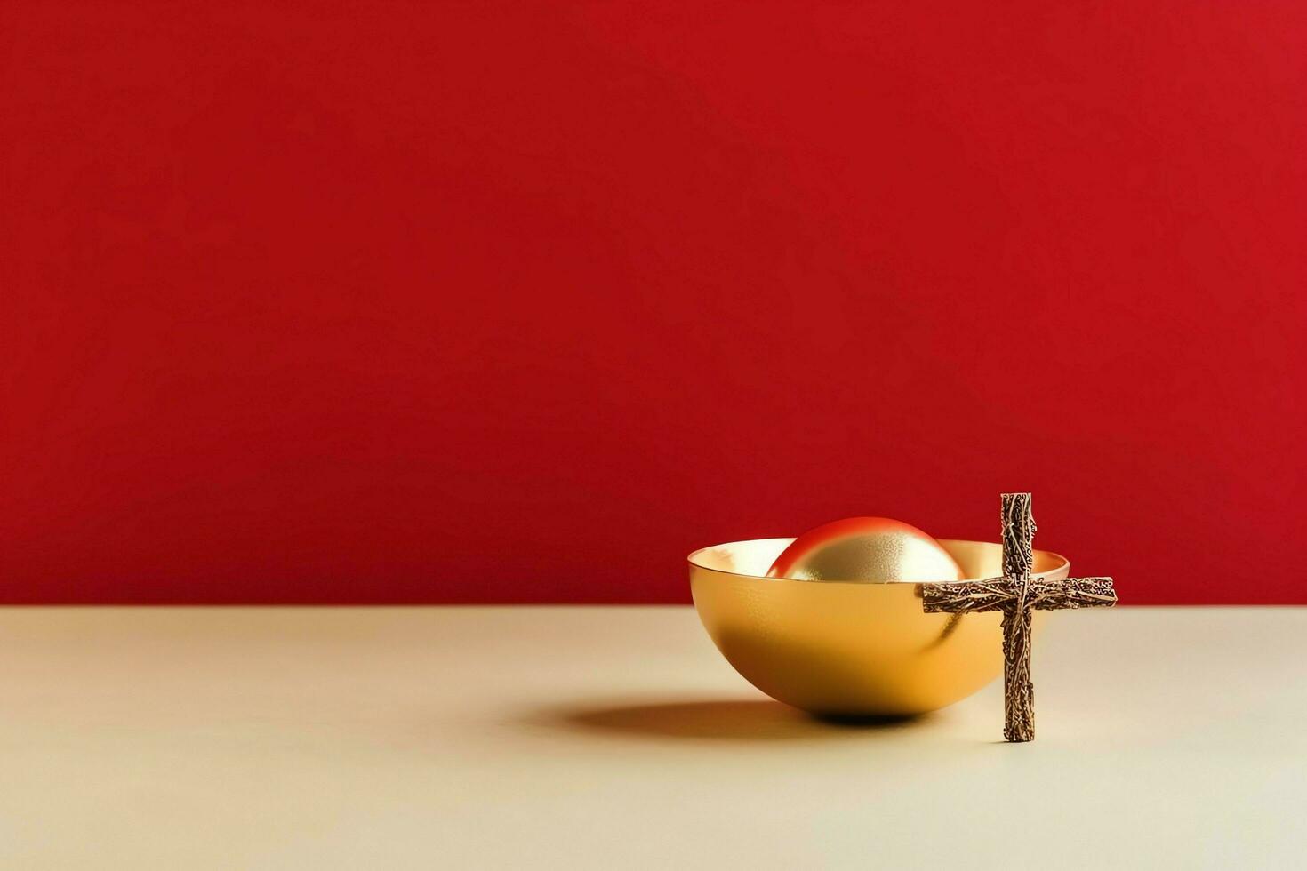 Happy good friday celebration concept with crown of thorns, bible, christian cross and copy space concept by AI Generated photo