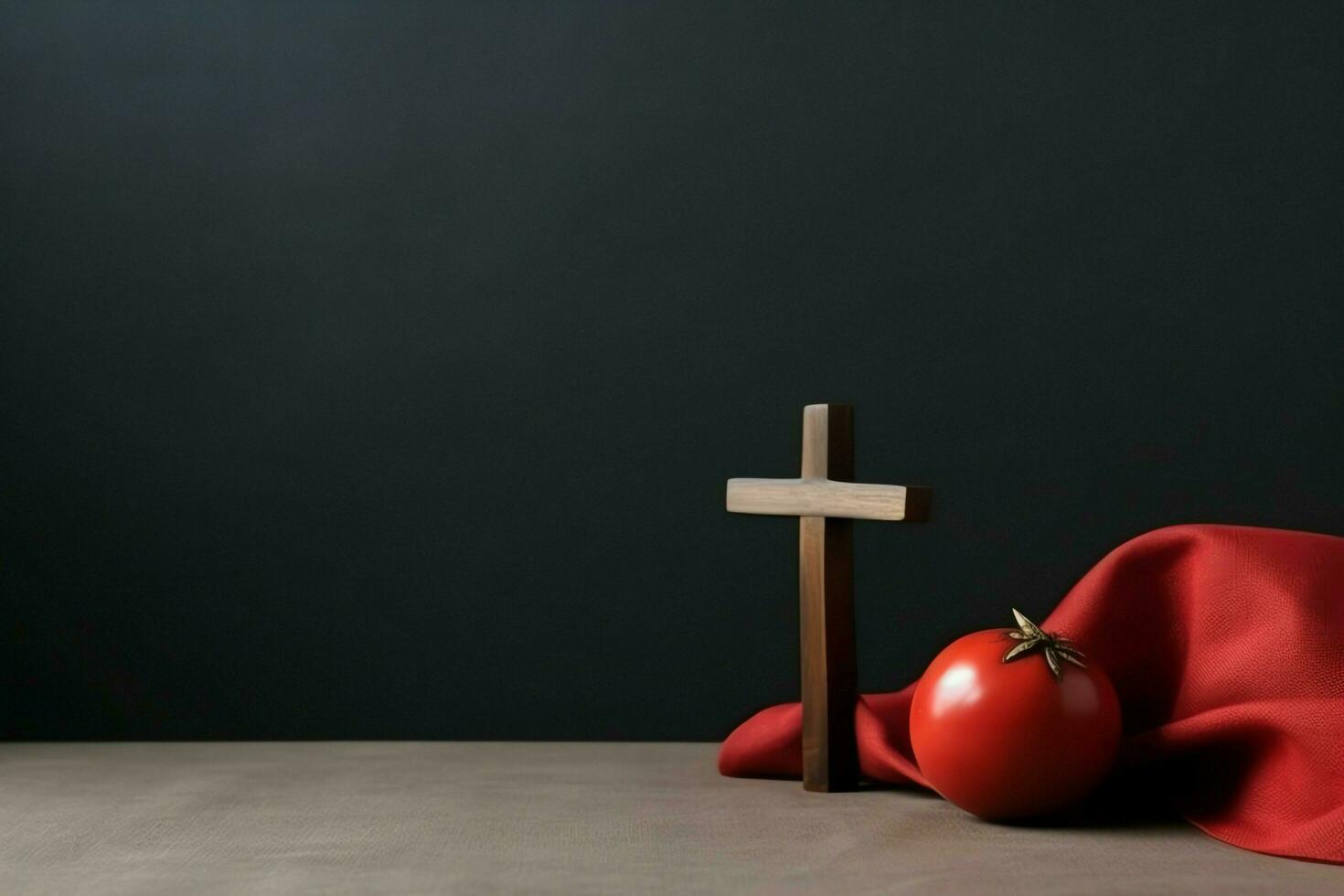 Happy good friday celebration concept with crown of thorns, bible, christian cross and copy space concept by AI Generated photo