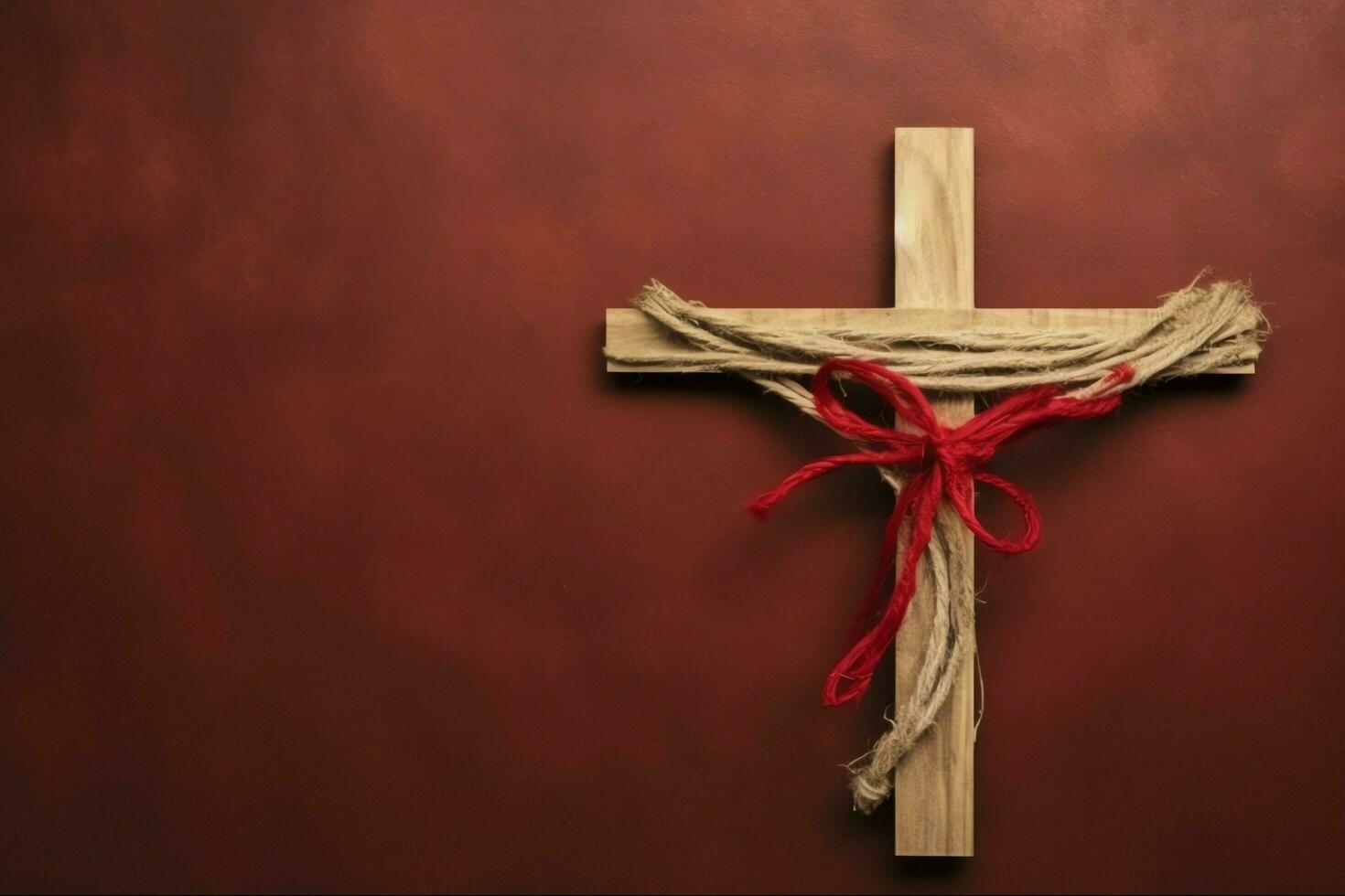 Happy good friday celebration concept with crown of thorns, bible, christian cross and copy space concept by AI Generated photo
