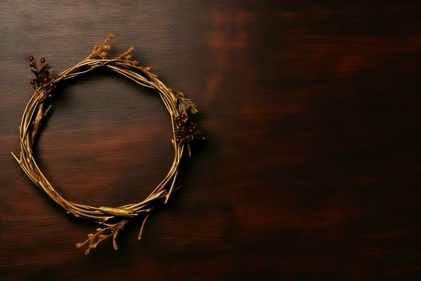 Happy good friday celebration concept with crown of thorns, bible, christian cross and copy space concept by AI Generated photo