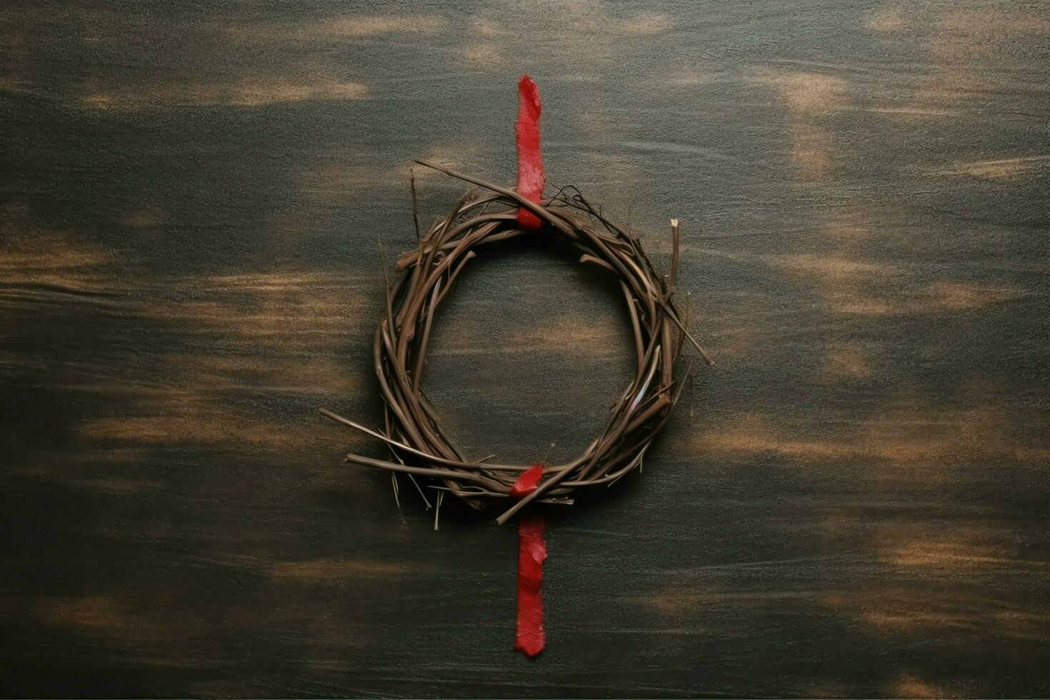 Happy good friday celebration concept with crown of thorns, bible, christian cross and copy space concept by AI Generated photo