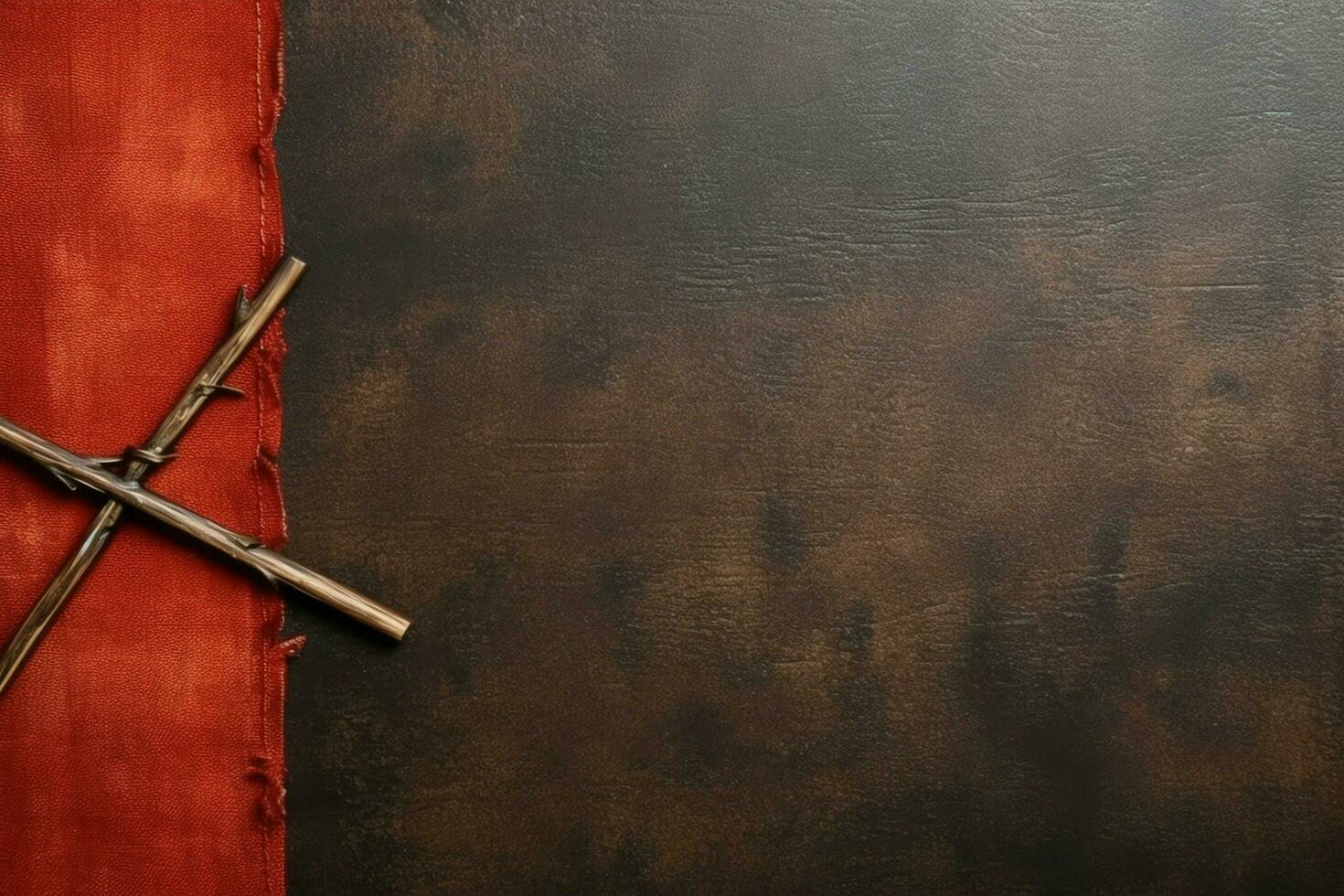 Happy good friday celebration concept with crown of thorns, bible, christian cross and copy space concept by AI Generated photo