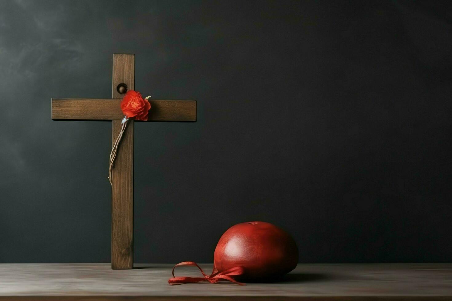 Happy good friday celebration concept with crown of thorns, bible, christian cross and copy space concept by AI Generated photo