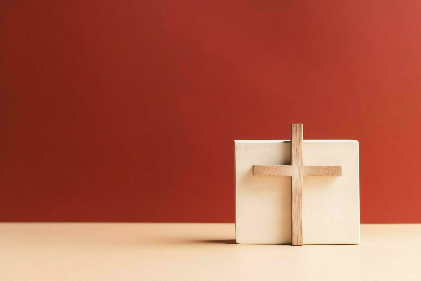 Happy good friday celebration concept with crown of thorns, bible, christian cross and copy space concept by AI Generated photo