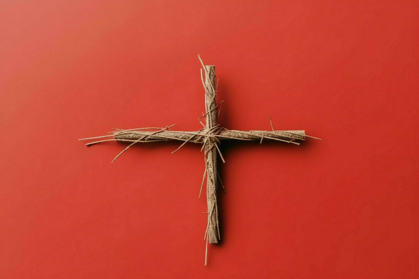 Happy good friday celebration concept with crown of thorns, bible, christian cross and copy space concept by AI Generated photo