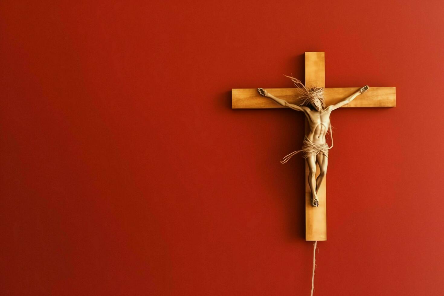 Happy good friday celebration concept with crown of thorns, bible, christian cross and copy space concept by AI Generated photo
