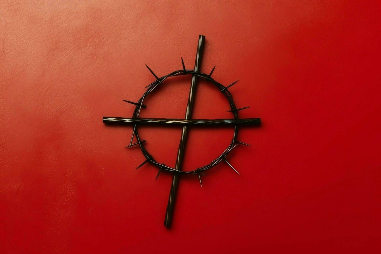 Happy good friday celebration concept with crown of thorns, bible, christian cross and copy space concept by AI Generated photo