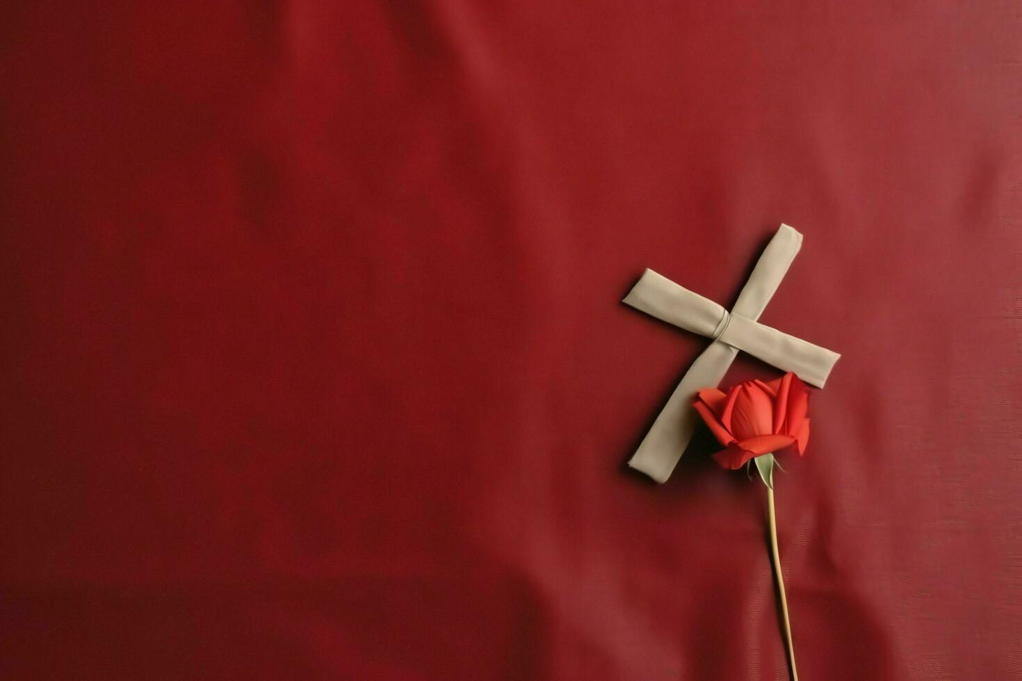 Happy good friday celebration concept with crown of thorns, bible, christian cross and copy space concept by AI Generated photo