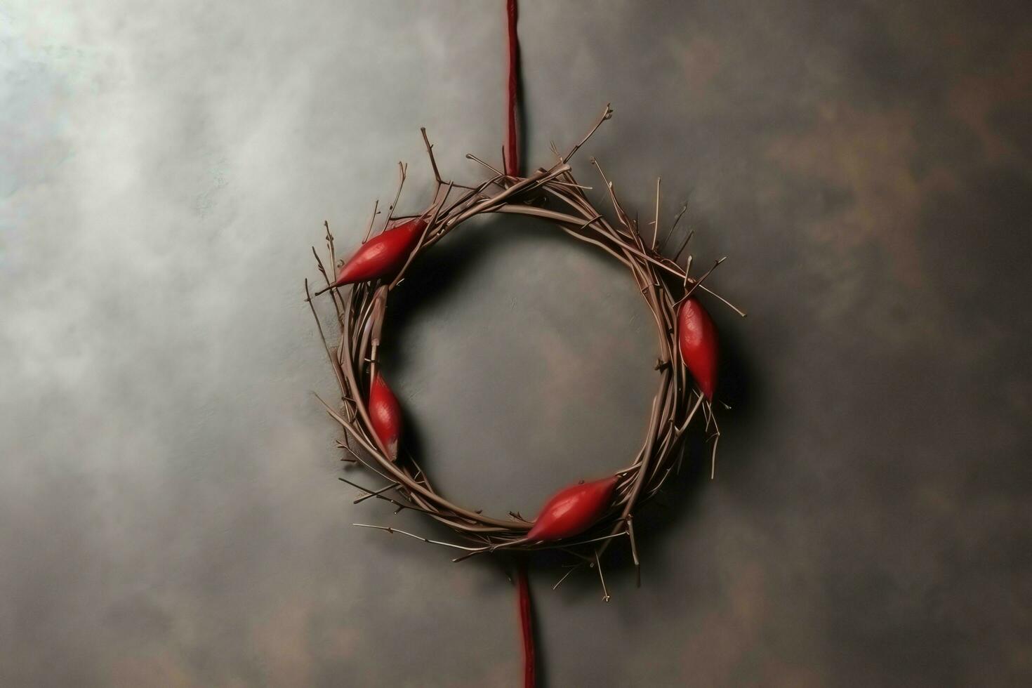 Happy good friday celebration concept with crown of thorns, bible, christian cross and copy space concept by AI Generated photo