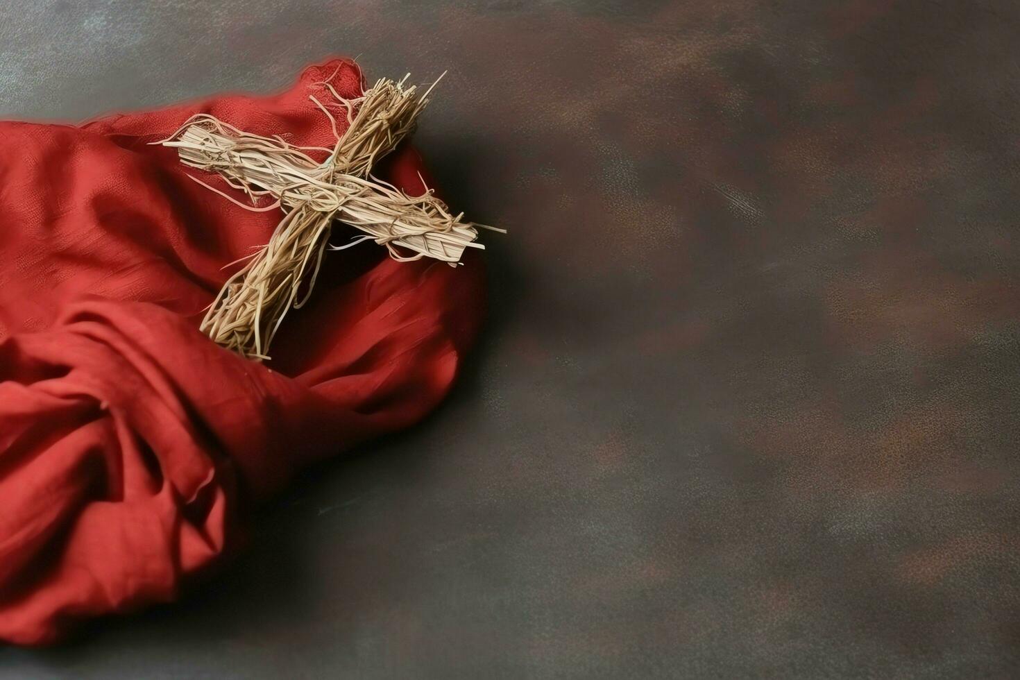 Happy good friday celebration concept with crown of thorns, bible, christian cross and copy space concept by AI Generated photo