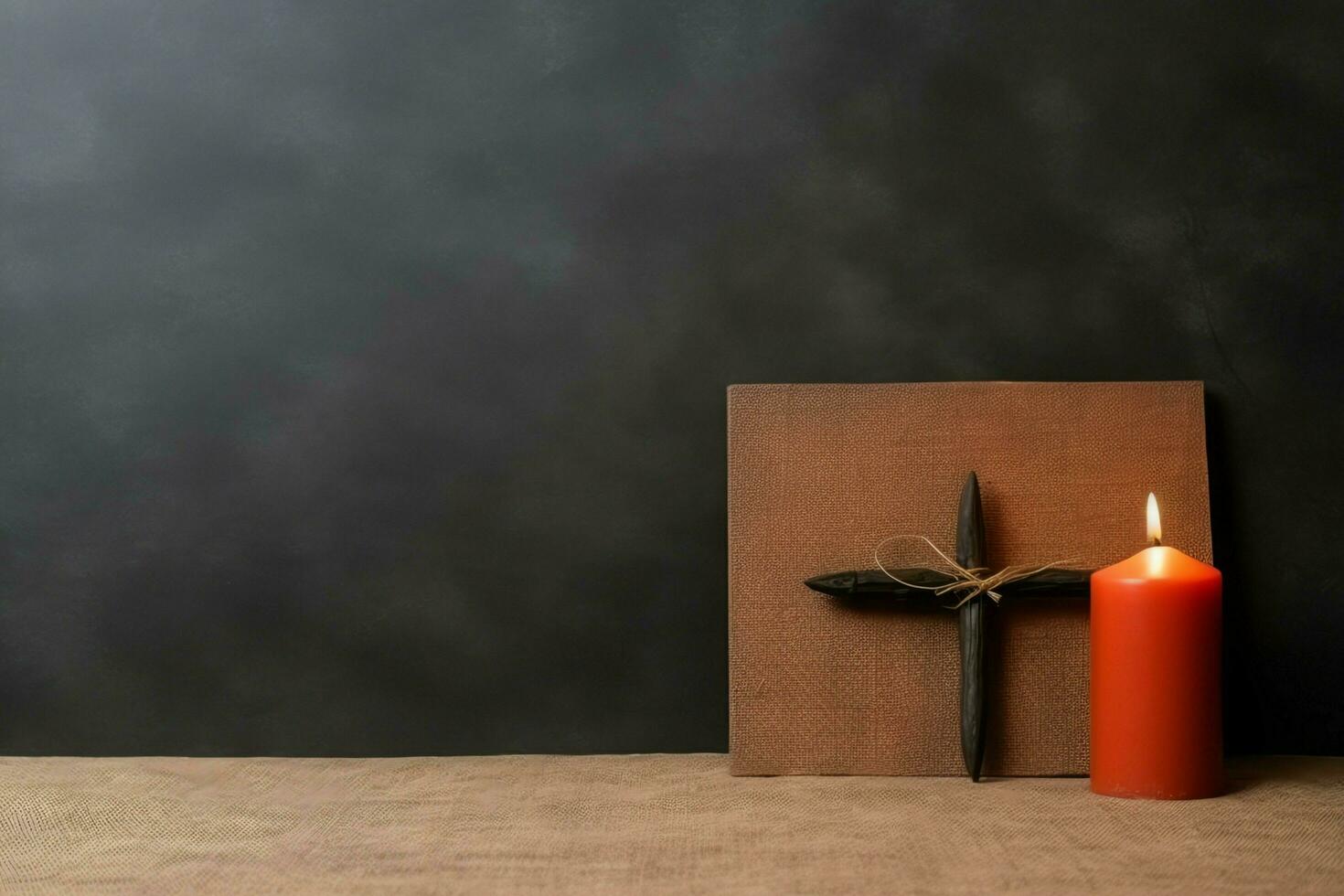 Happy good friday celebration concept with crown of thorns, bible, christian cross and copy space concept by AI Generated photo