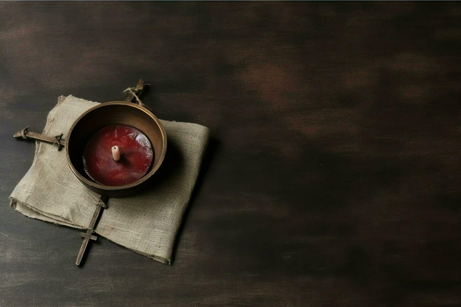 Happy good friday celebration concept with crown of thorns, bible, christian cross and copy space concept by AI Generated photo