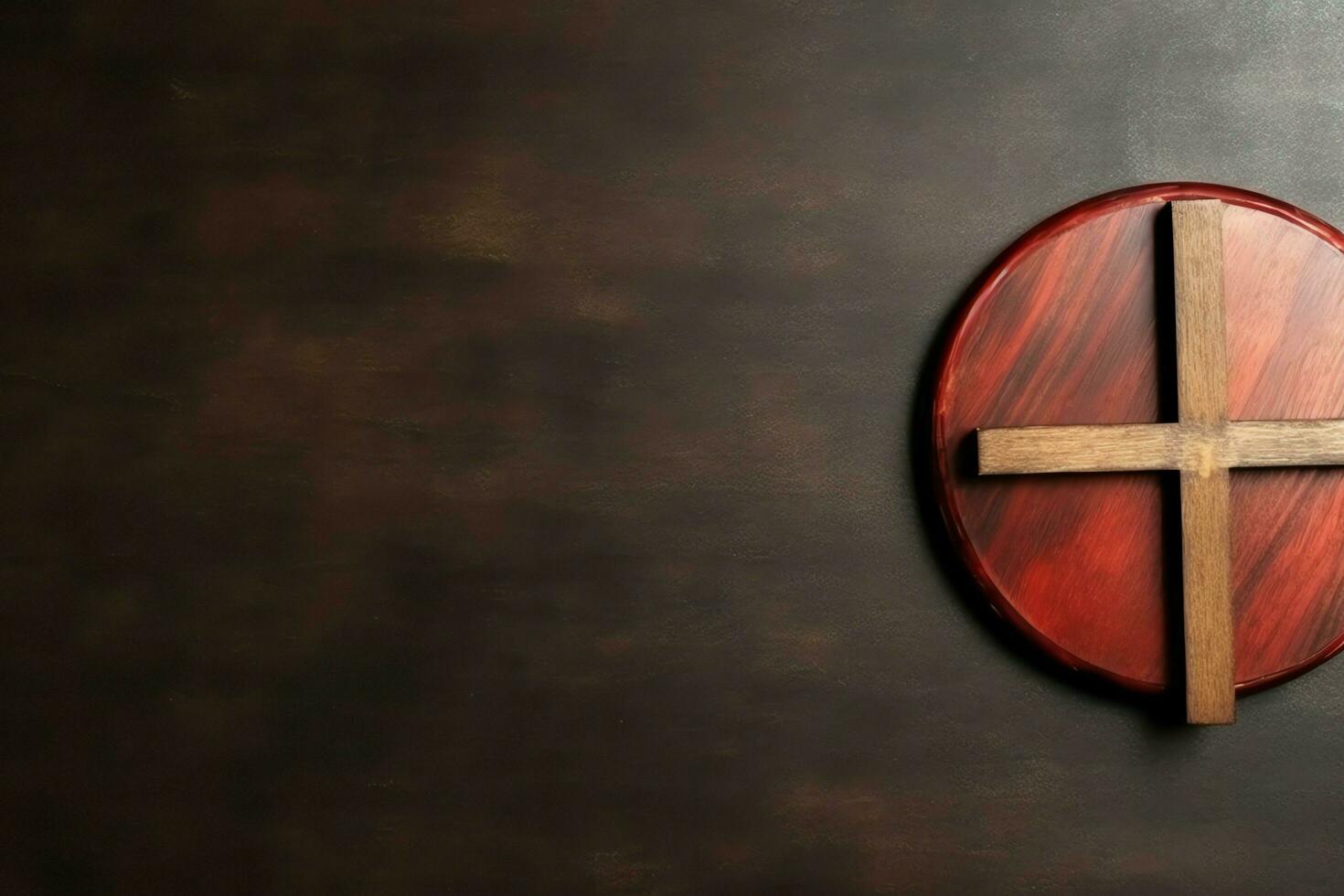 Happy good friday celebration concept with crown of thorns, bible, christian cross and copy space concept by AI Generated photo