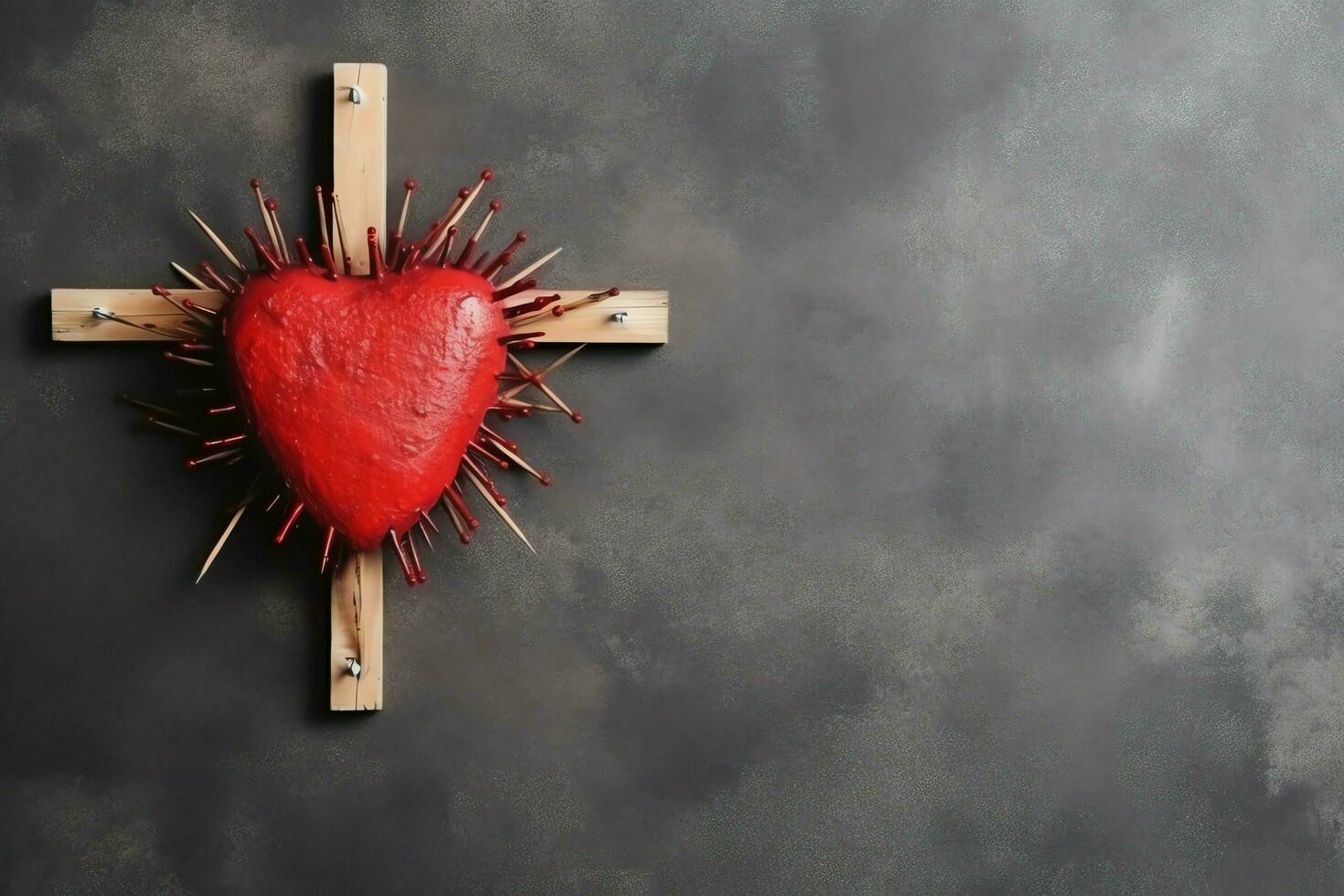 Happy good friday celebration concept with crown of thorns, bible, christian cross and copy space concept by AI Generated photo