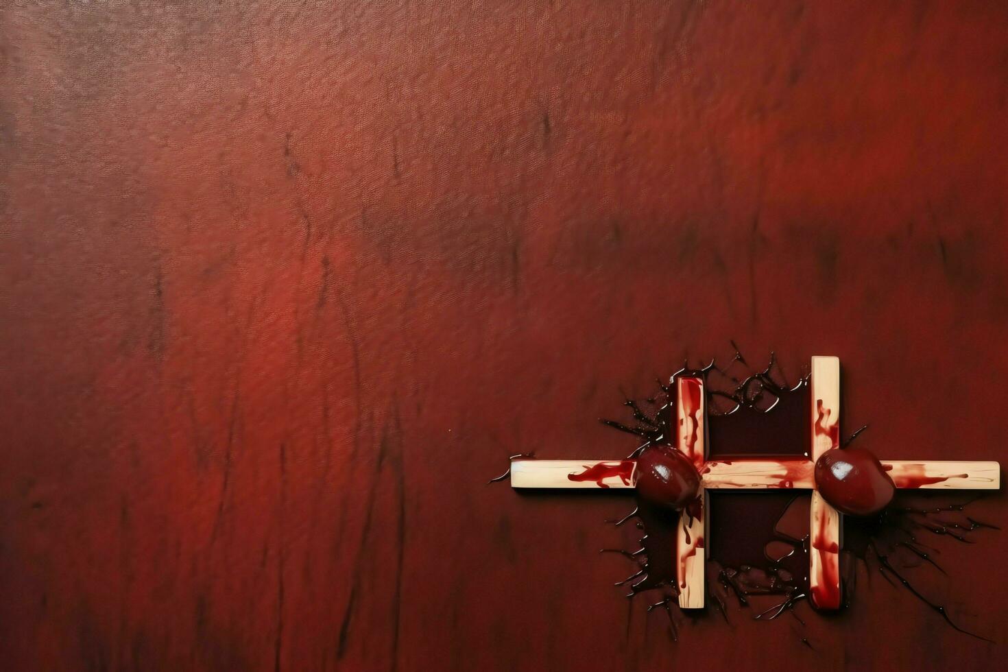 Happy good friday celebration concept with crown of thorns, bible, christian cross and copy space concept by AI Generated photo