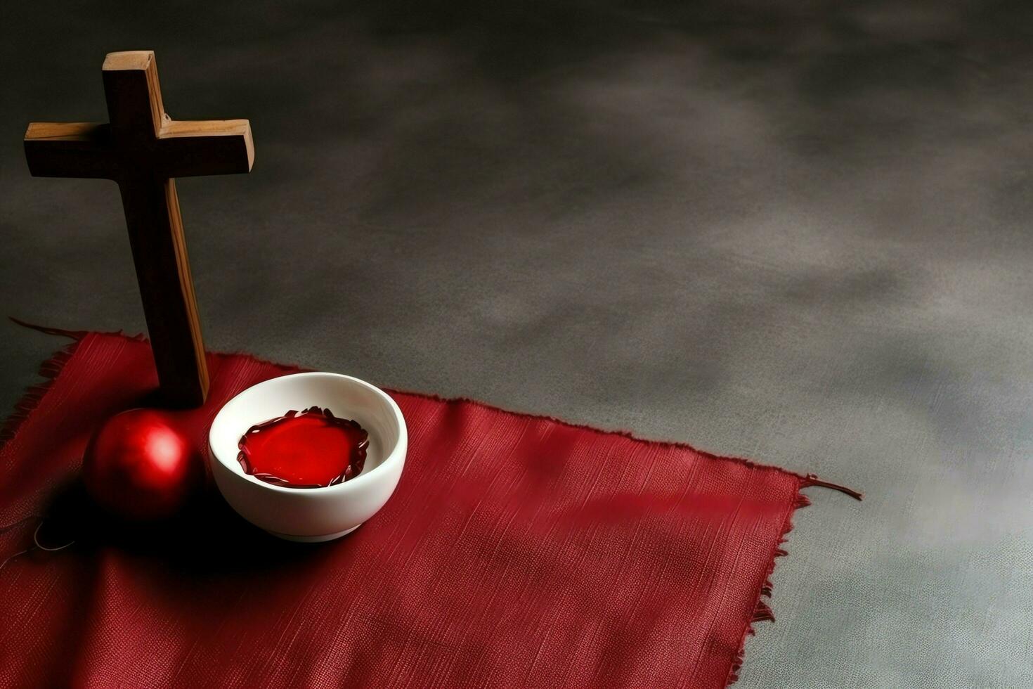 Happy good friday celebration concept with crown of thorns, bible, christian cross and copy space concept by AI Generated photo