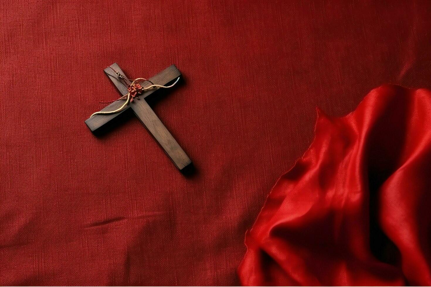 Happy good friday celebration concept with crown of thorns, bible, christian cross and copy space concept by AI Generated photo