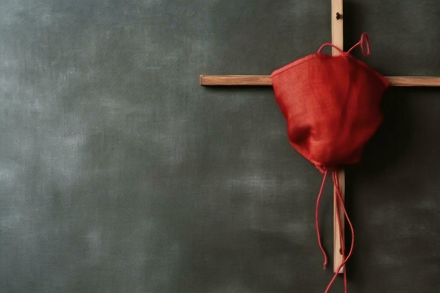 Happy good friday celebration concept with crown of thorns, bible, christian cross and copy space concept by AI Generated photo