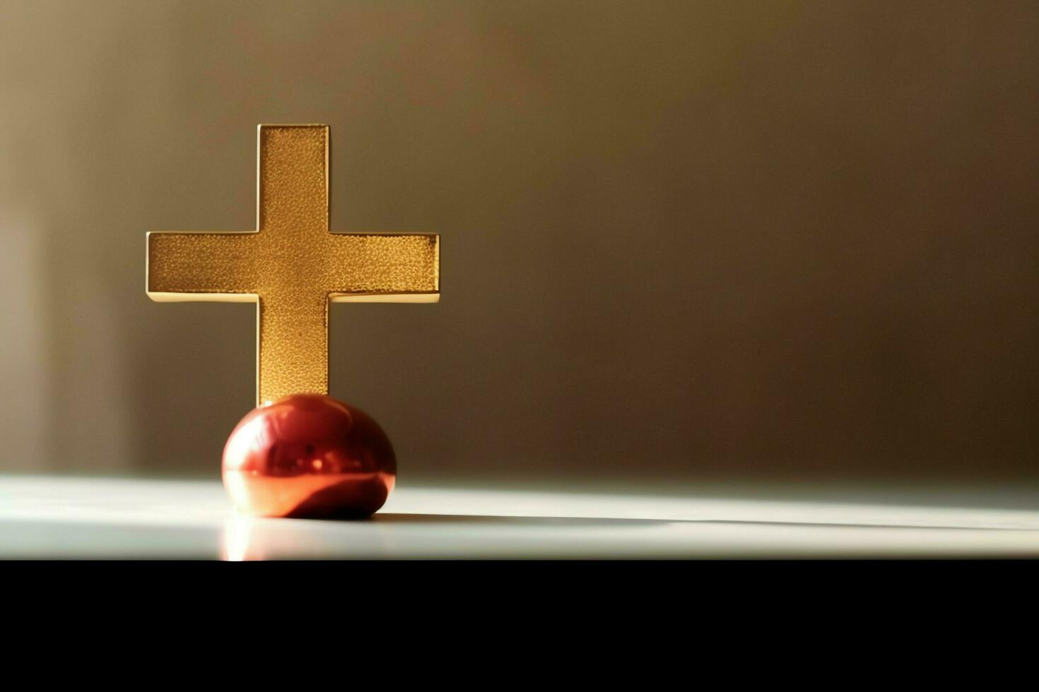 Happy good friday celebration concept with crown of thorns, bible, christian cross and copy space concept by AI Generated photo