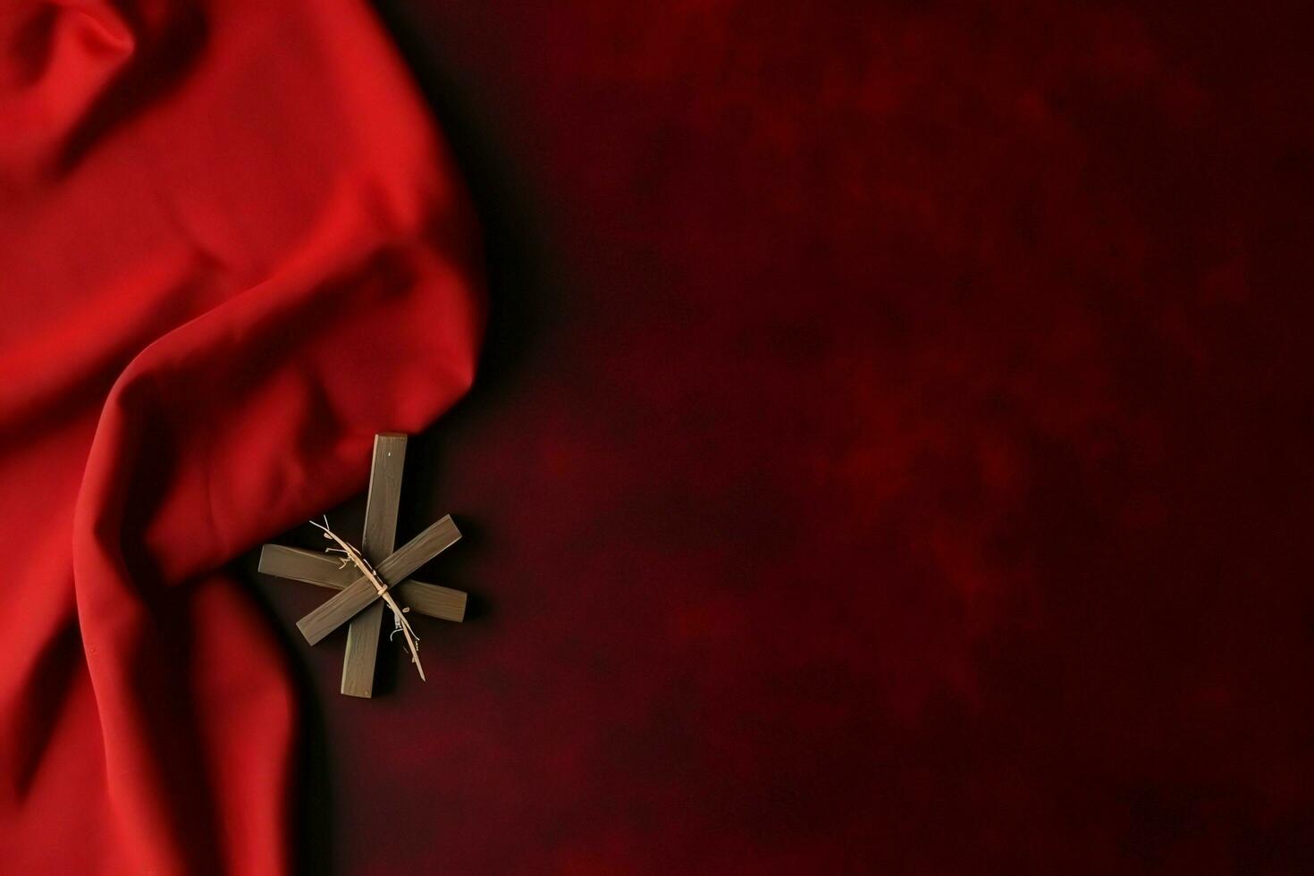 Happy good friday celebration concept with crown of thorns, bible, christian cross and copy space concept by AI Generated photo
