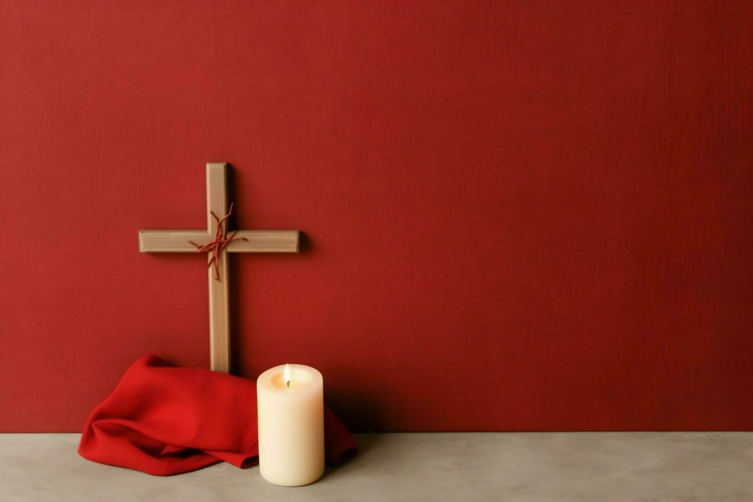 Happy good friday celebration concept with crown of thorns, bible, christian cross and copy space concept by AI Generated photo