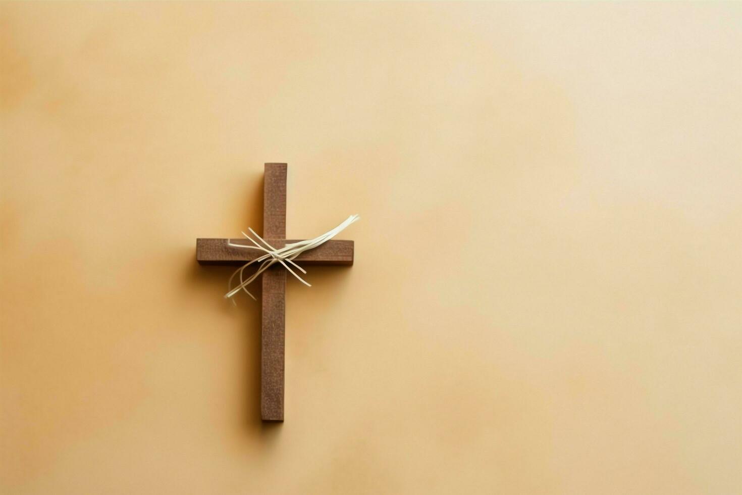 Happy good friday celebration concept with crown of thorns, bible, christian cross and copy space concept by AI Generated photo
