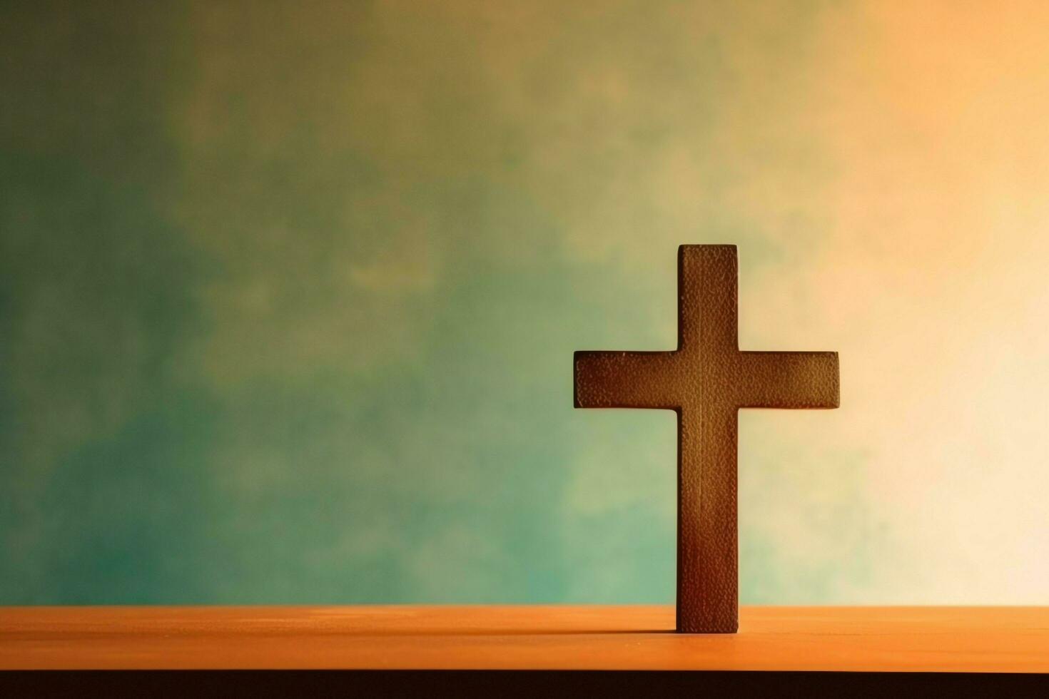 Happy good friday celebration concept with crown of thorns, bible, christian cross and copy space concept by AI Generated photo