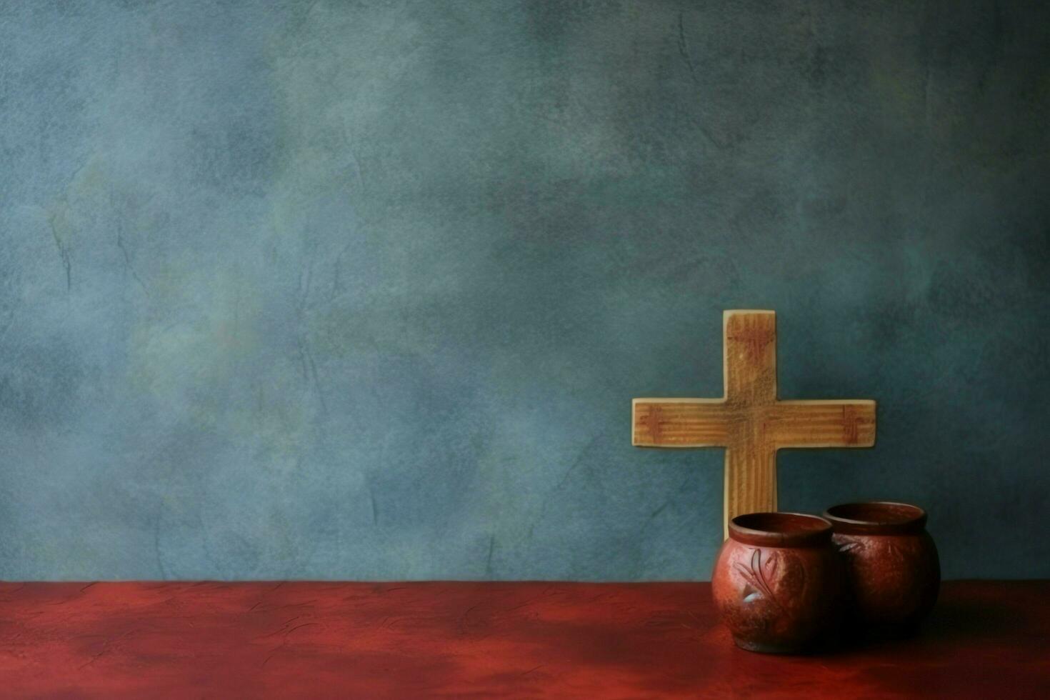 Happy good friday celebration concept with crown of thorns, bible, christian cross and copy space concept by AI Generated photo