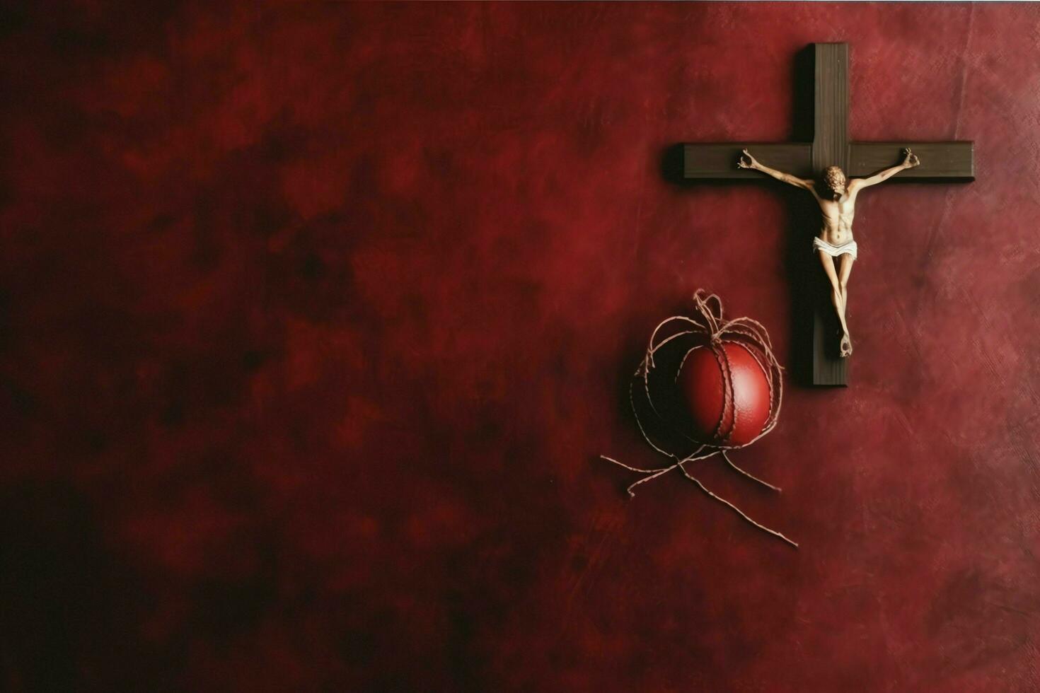 Happy good friday celebration concept with crown of thorns, bible, christian cross and copy space concept by AI Generated photo