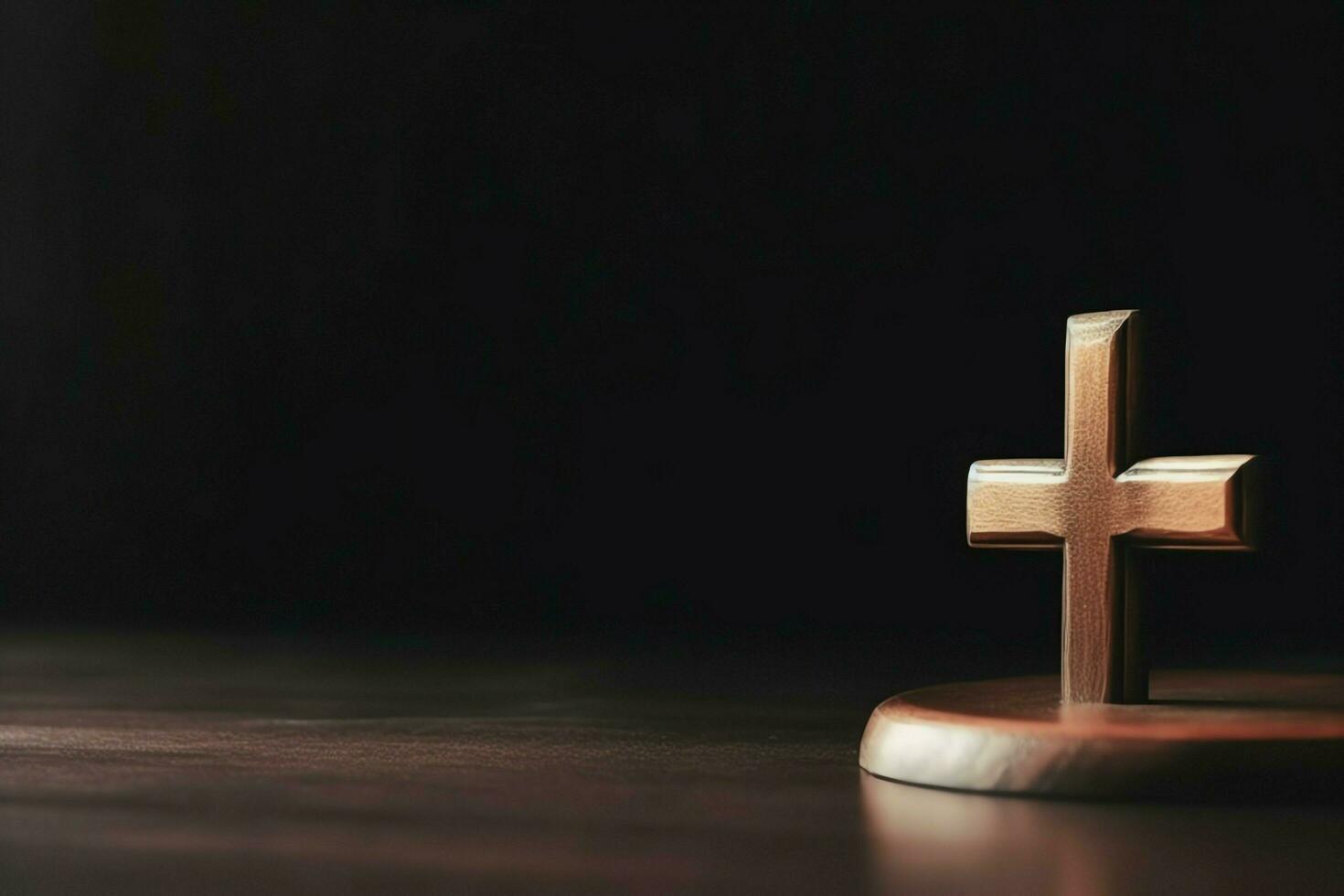 Happy good friday celebration concept with crown of thorns, bible, christian cross and copy space concept by AI Generated photo