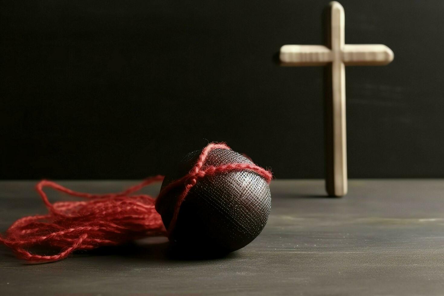 Happy good friday celebration concept with crown of thorns, bible, christian cross and copy space concept by AI Generated photo
