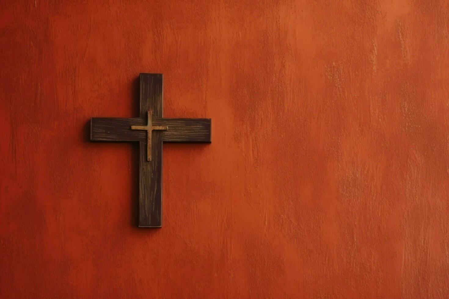 Happy good friday celebration concept with crown of thorns, bible, christian cross and copy space concept by AI Generated photo