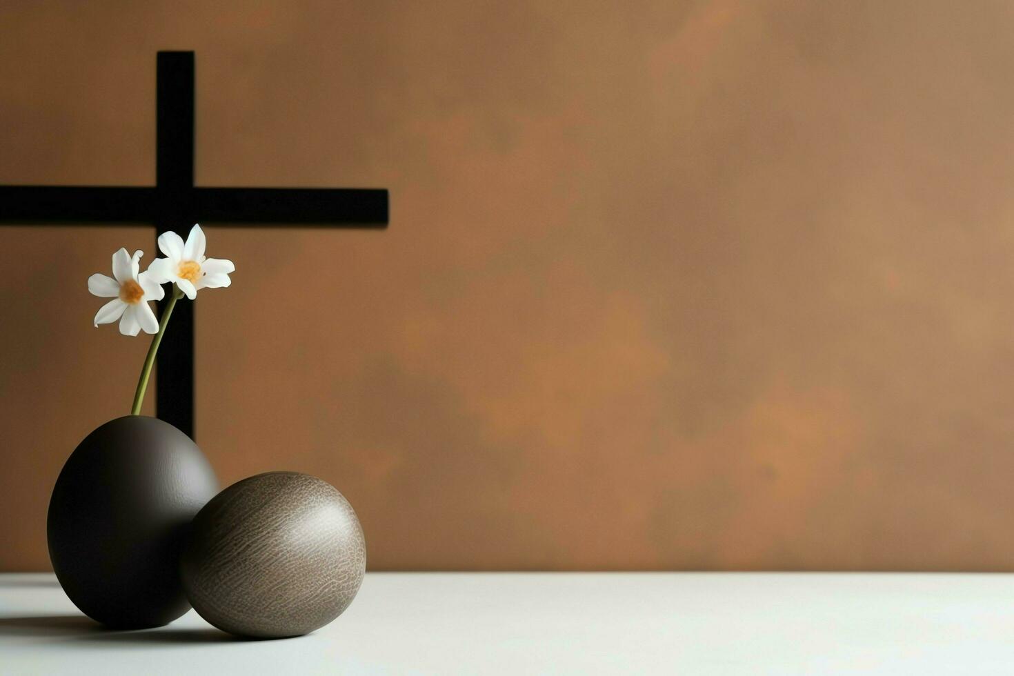 Happy good friday celebration concept with crown of thorns, bible, christian cross and copy space concept by AI Generated photo