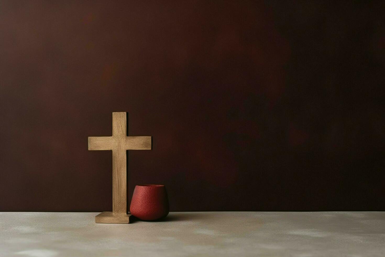 Happy good friday celebration concept with crown of thorns, bible, christian cross and copy space concept by AI Generated photo