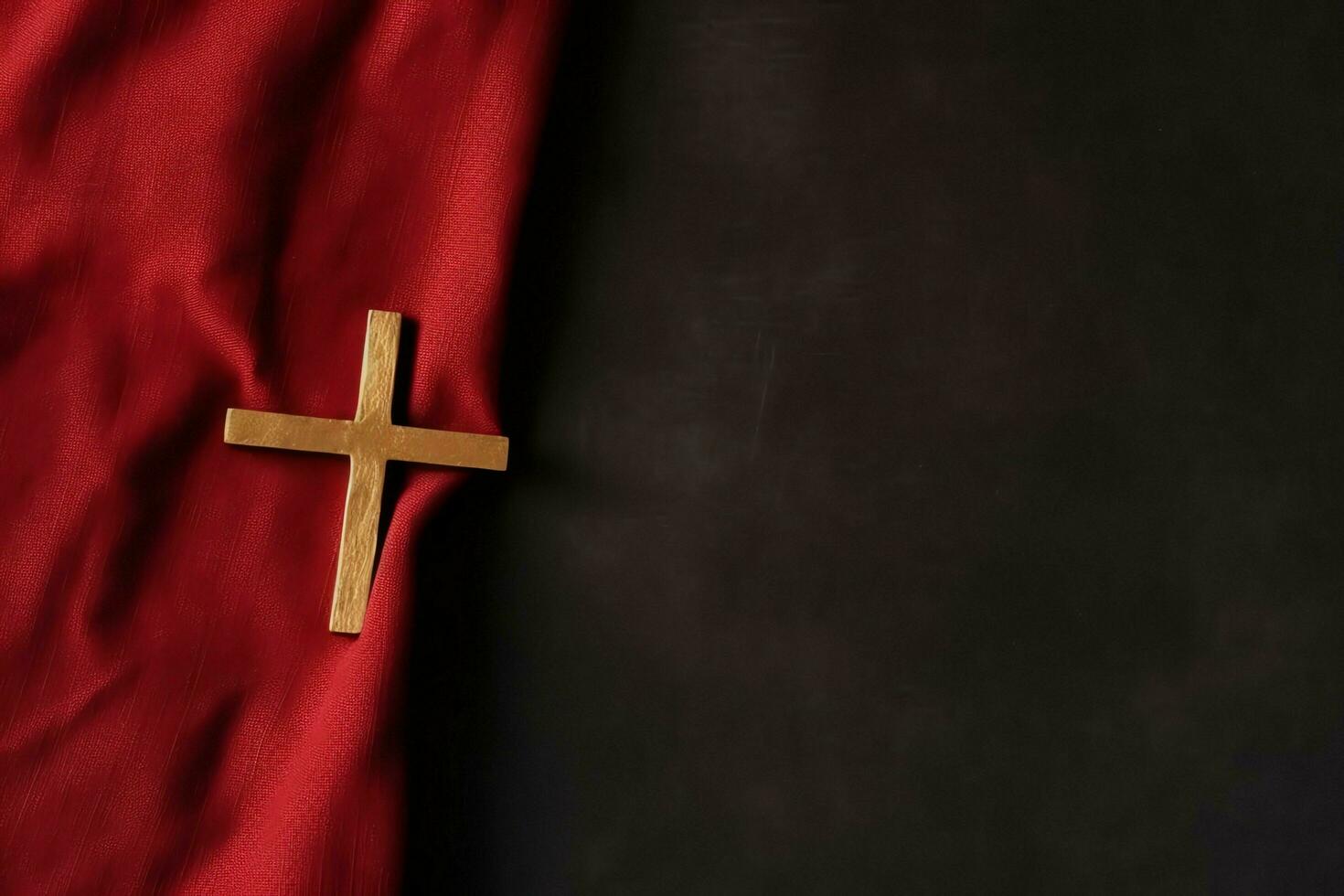 Happy good friday celebration concept with crown of thorns, bible, christian cross and copy space concept by AI Generated photo