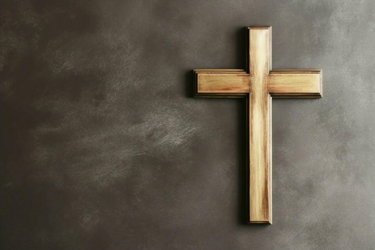 Happy good friday celebration concept with crown of thorns, bible, christian cross and copy space concept by AI Generated photo
