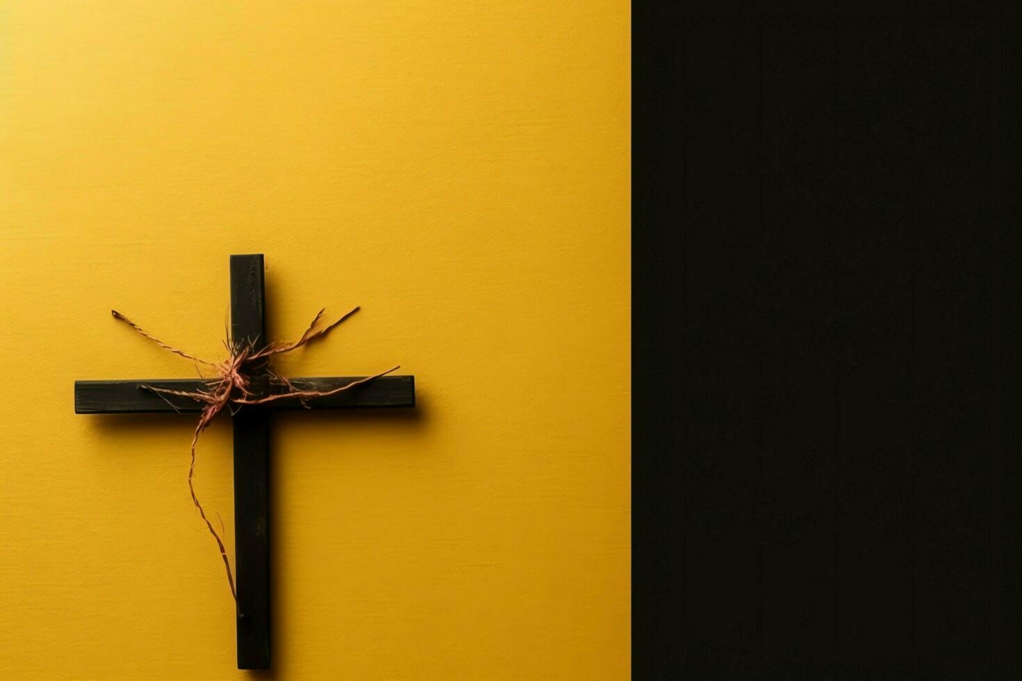 Happy good friday celebration concept with crown of thorns, bible, christian cross and copy space concept by AI Generated photo