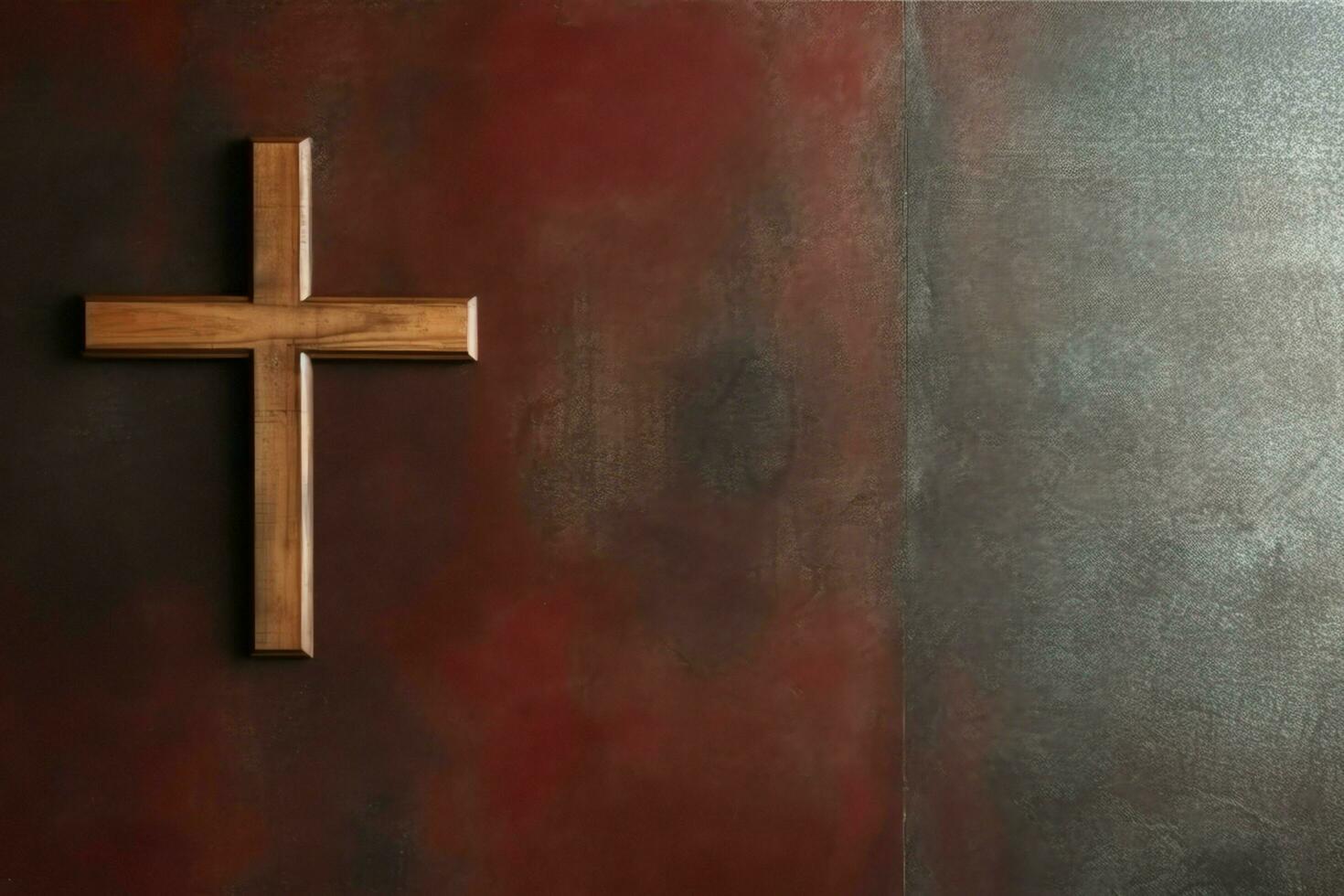 Happy good friday celebration concept with crown of thorns, bible, christian cross and copy space concept by AI Generated photo