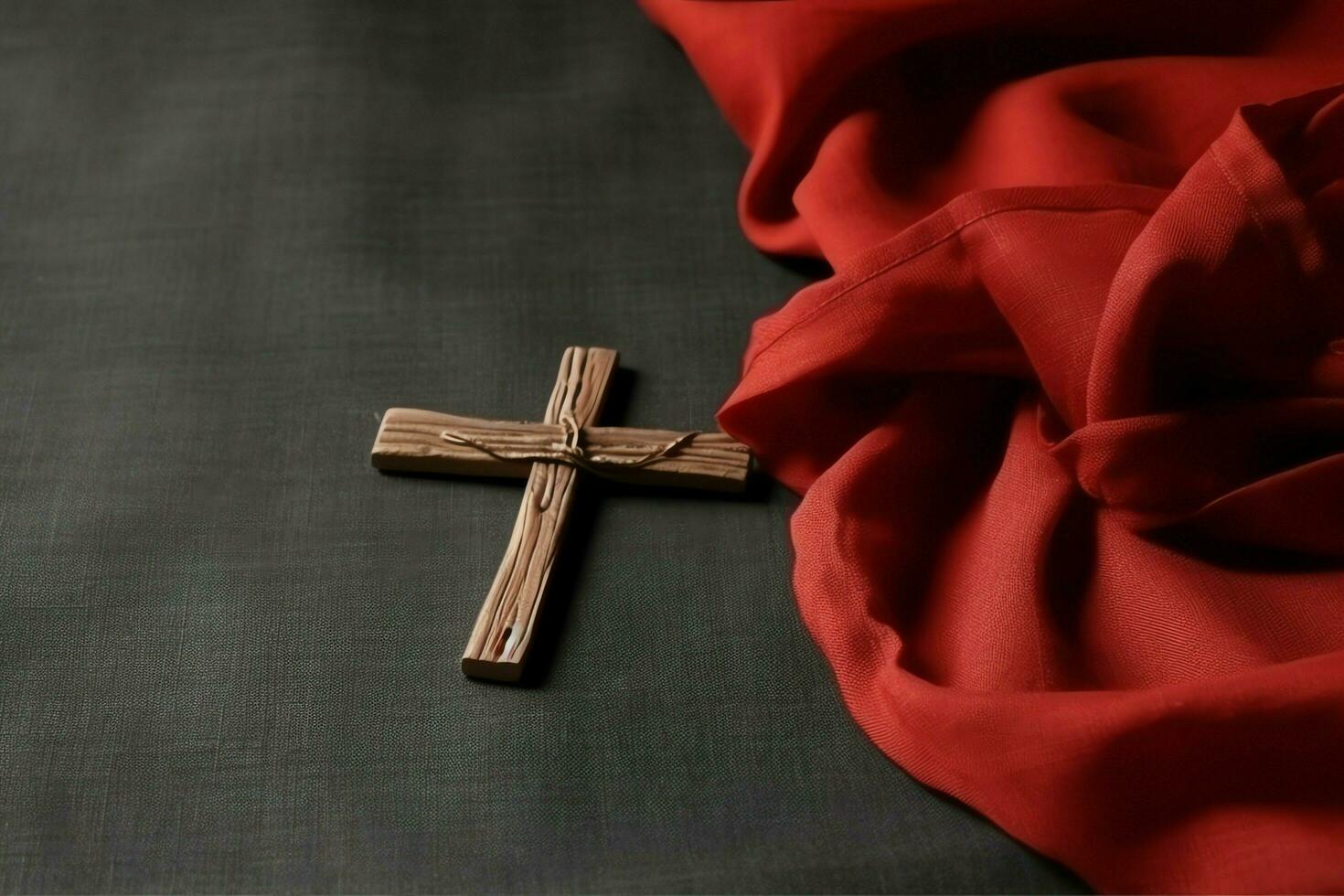 Happy good friday celebration concept with crown of thorns, bible, christian cross and copy space concept by AI Generated photo