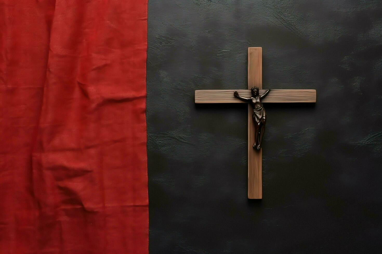 Happy good friday celebration concept with crown of thorns, bible, christian cross and copy space concept by AI Generated photo
