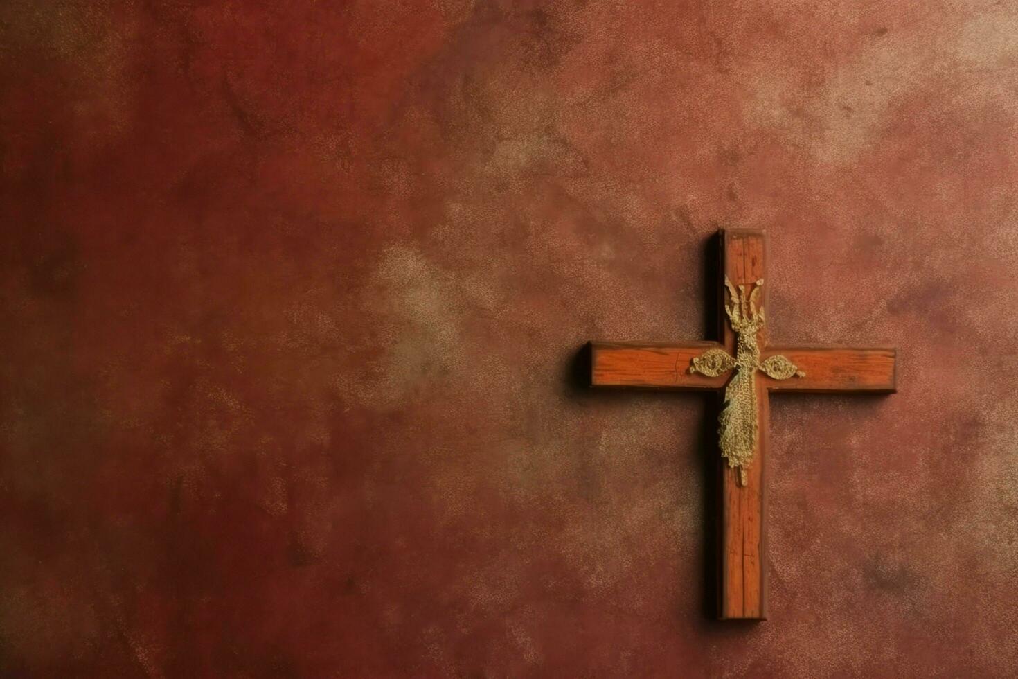 Happy good friday celebration concept with crown of thorns, bible, christian cross and copy space concept by AI Generated photo