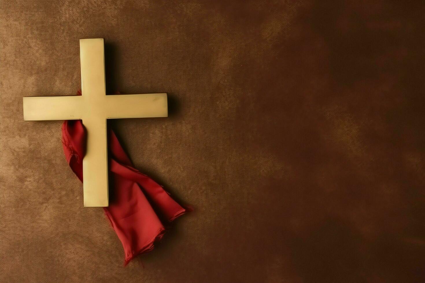 Happy good friday celebration concept with crown of thorns, bible, christian cross and copy space concept by AI Generated photo