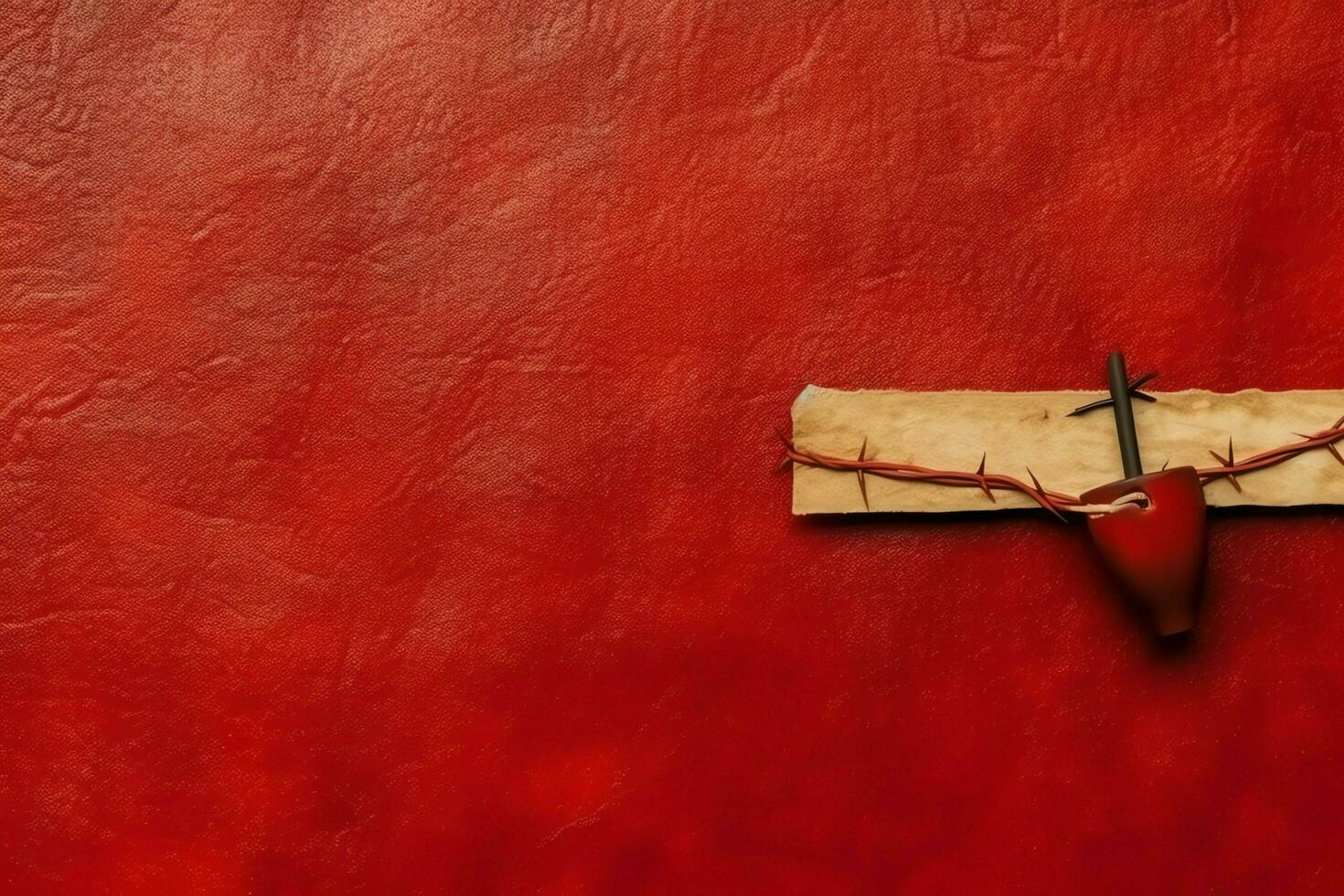 Happy good friday celebration concept with crown of thorns, bible, christian cross and copy space concept by AI Generated photo