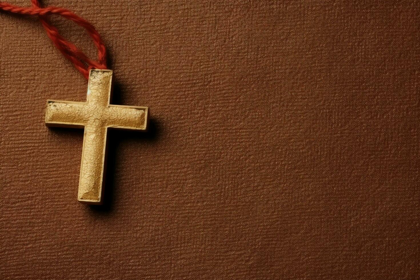 Happy good friday celebration concept with crown of thorns, bible, christian cross and copy space concept by AI Generated photo