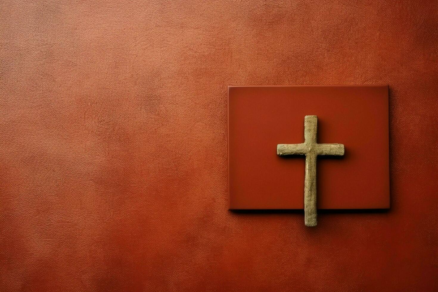 Happy good friday celebration concept with crown of thorns, bible, christian cross and copy space concept by AI Generated photo